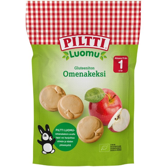 Безглютеновое органическое печенье с яблоком Piltti 150 гр