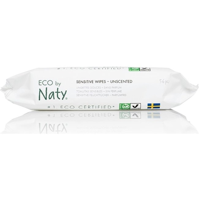 Влажные салфетки для чувствительной кожи Naty Eco Sensitive 56 шт/уп