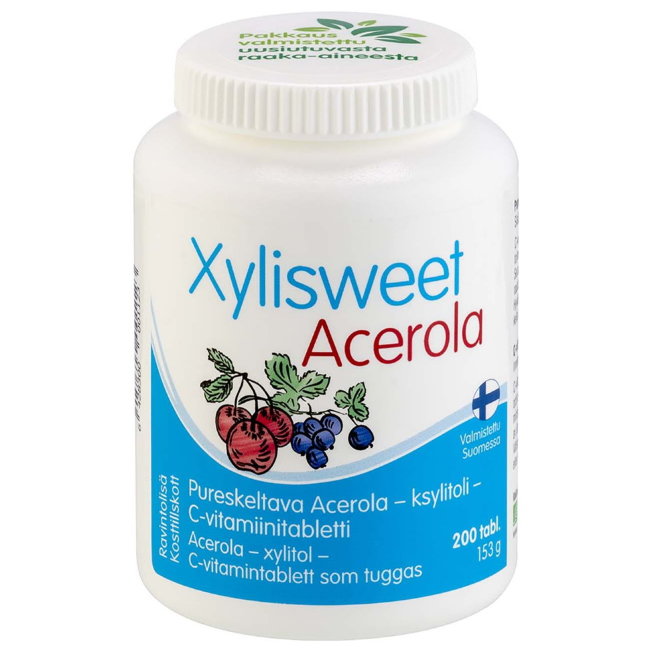Витамины свежий и вкусный витамин С Xylisweet Acerola 200 таблеток Hankintatukku