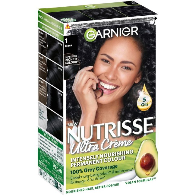 Стайлинг-крем для волос Garnier Nutrisse Ultra Creme 1.0 черный (1 шт)