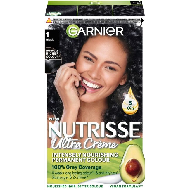 Стайлинг-крем для волос Garnier Nutrisse Ultra Creme 1.0 черный (1 шт)
