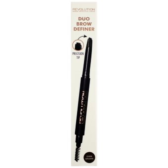 Карандаш для бровей Makeup Revolution Duo Brow Pencil темно-коричневый