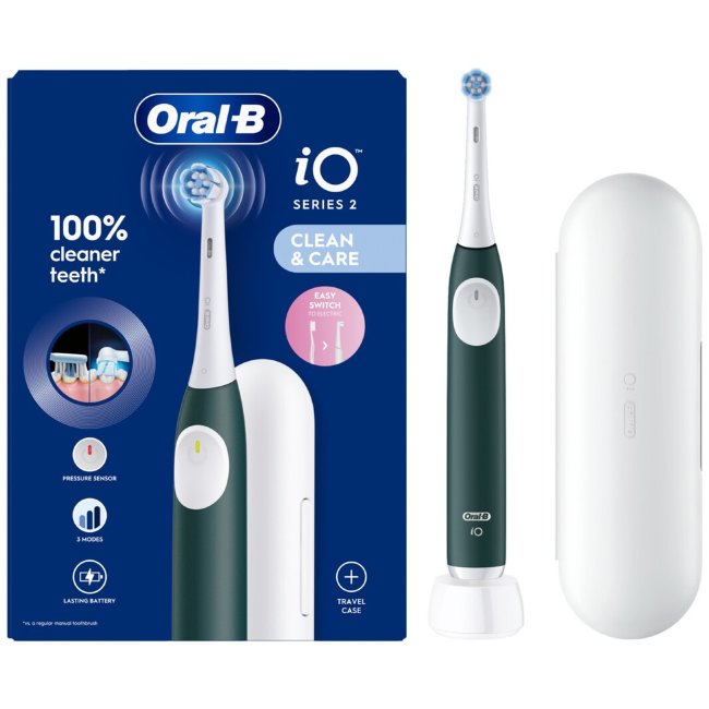 Электрическая зубная щетка Oral-B iO2 зеленая + дорожный футляр