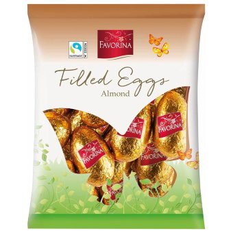 Шоколадные яйца Favorina с нугой из миндаля 150 гр Шоколадные яйца Favorina с нугой из миндаля 150 гр