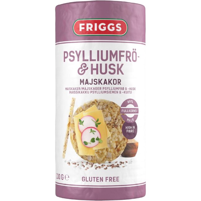 Кукурузный хлебец Friggs с псиллиумом и клетчаткой без глютена 130 гр Кукурузный хлебец Friggs с псиллиумом и клетчаткой без глютена 130 гр
