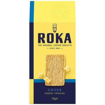 Хрустящее соленое печенье с сыром Gouda ROKA 70 гр