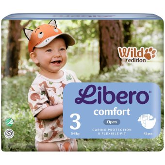Подгузники на липучках Libero Comfort размер 3 (уп 43 шт), 5-8 кг