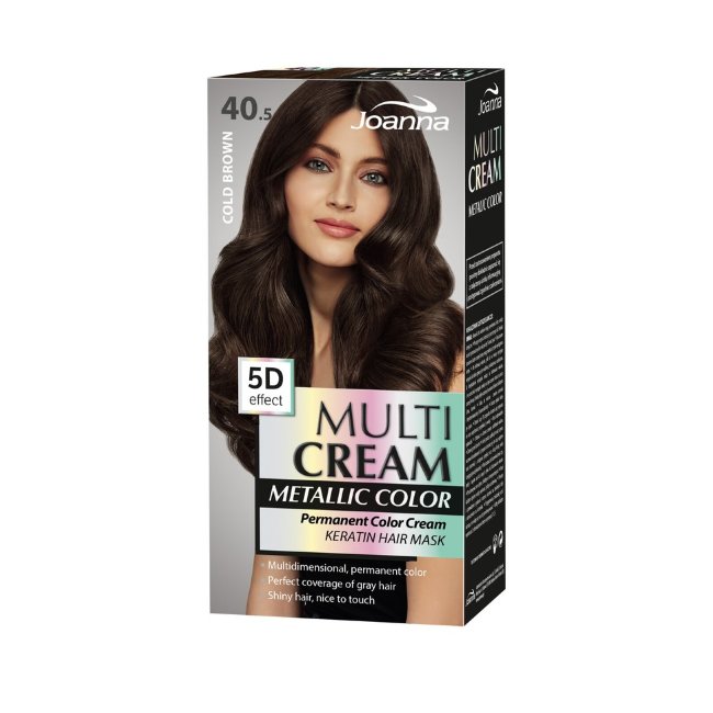 Крем-краска для волос Joanna Multi Cream Metallic Color холодный коричневый 40.5
