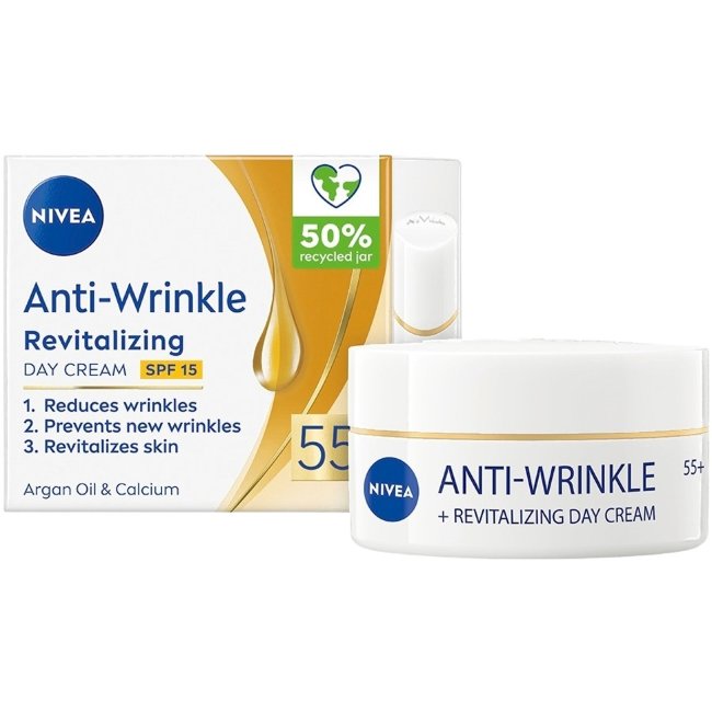 Дневной крем NIVEA Anti-Wrinkle + Revitalizing 55+ 50 мл