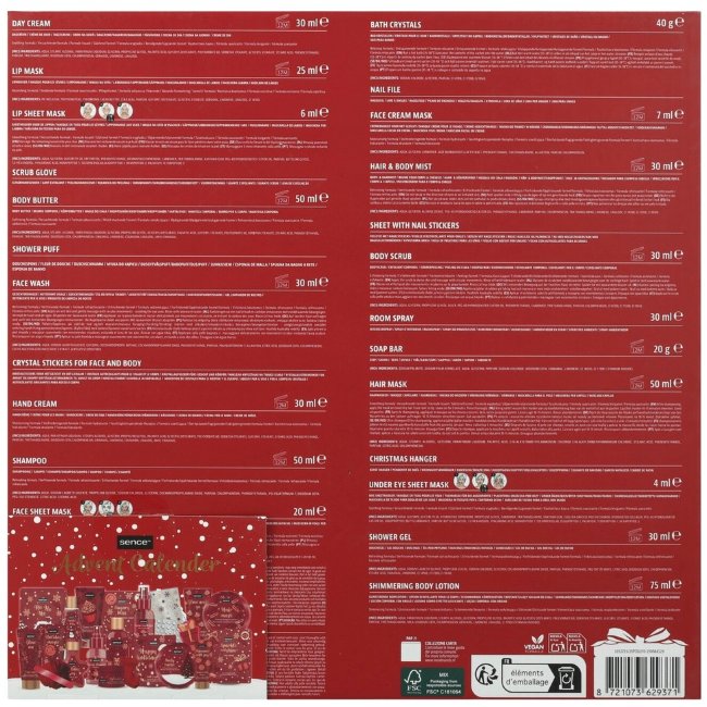 Адвент-календарь Sence Collection 24 шт Рождественский список