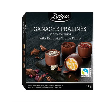 Конфеты пралине GANACHE 4 вила трюфельных начинок Deluxe 130 гр