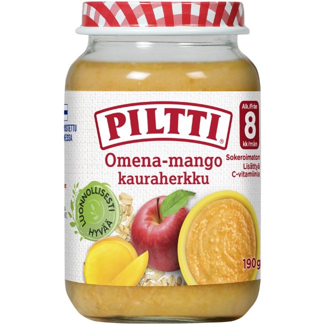 Piltti яблоко, манго и овсяные хлопья, с 8 мес. 200 гр