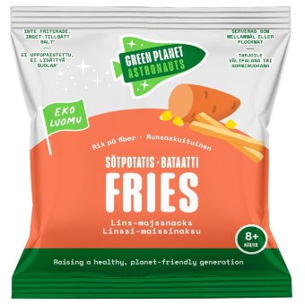 Бататовые фри Green Planet Astronauts Luomu с чечевицей, кукурузой и бататом 8 мес+ 23 гр