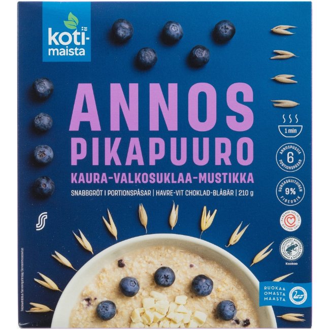 Овсяная каша с белым шоколадом и черникой Kotimaista (6 порций) 210 гр