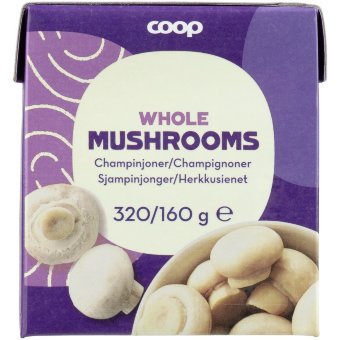 Шампиньоны целые в рассоле Coop 320/160 гр