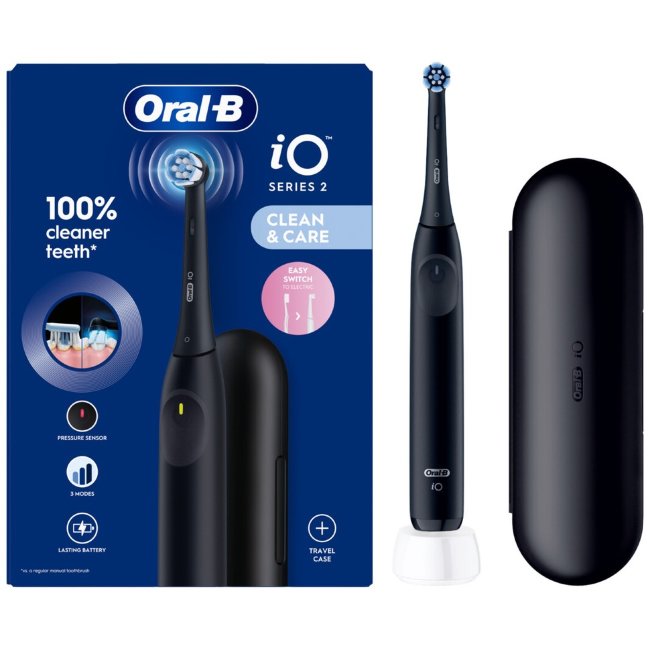 Электрическая зубная щетка Oral-B iO2 черная + дорожный футляр