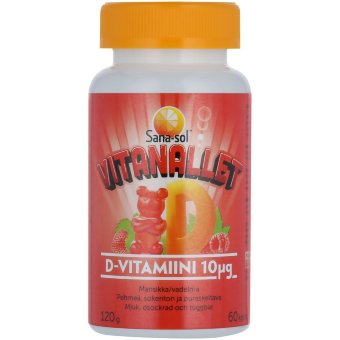 Витамин D Мишки Sana-Sol Vitanallet 10 мкг (клубника, малина) 60 шт Витамин D Мишки Sana-Sol Vitanallet 10 мкг (клубника, малина) 60 шт