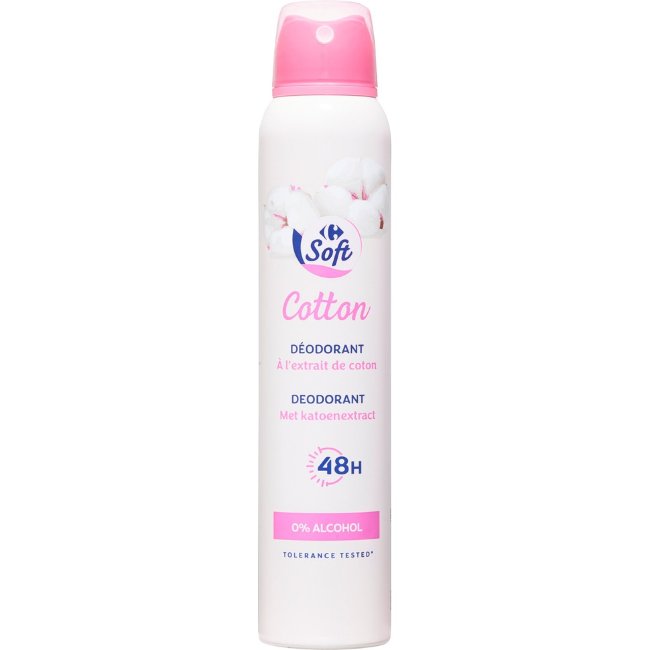 Дезодорант-спрей Carrefour Soft Cotton 200 мл