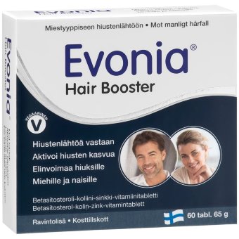 Витамины Evonia Hair Booster для мужских и женских волос 60 капсул Hankintatukku