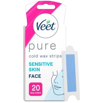 Полоски для удаления волосков на лице Veet 20 шт