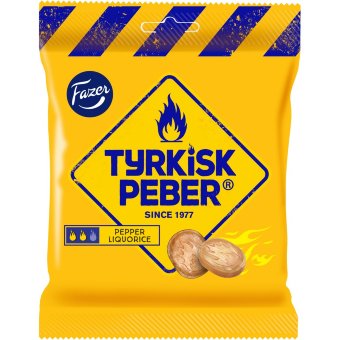 Конфеты с лакричным салмиакки Fazer Tyrkisk Peber 120 гр