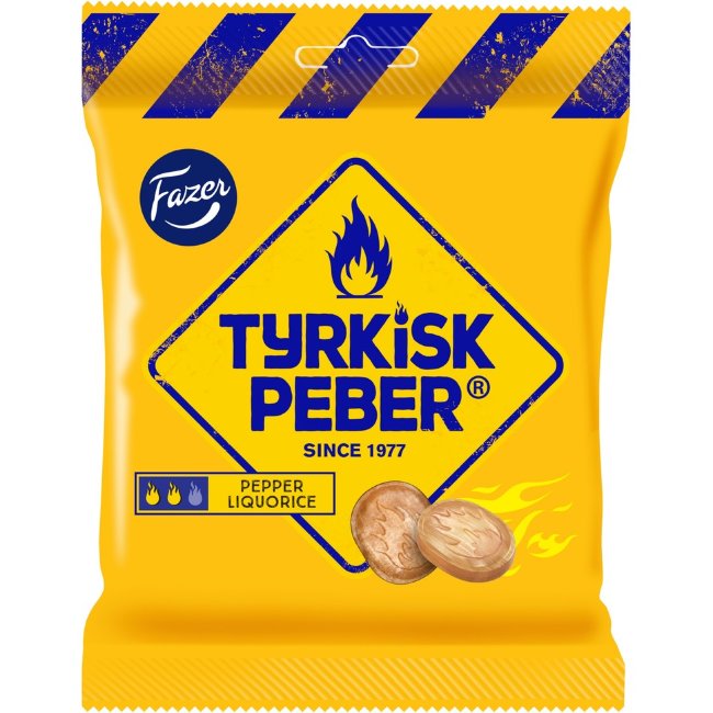 Конфеты с лакричным салмиакки Fazer Tyrkisk Peber 120 гр