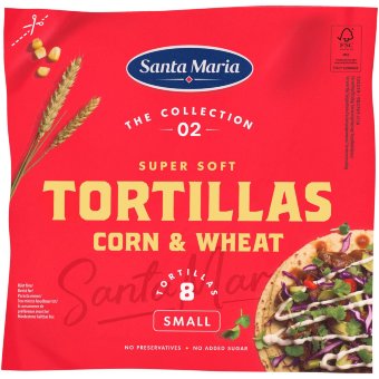 Мягкая пшенично-кукурузная тортилья Santa Maria (уп 8 шт) 200 гр x14