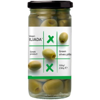 Зеленые безкосточковые оливки Iliada 230 гр