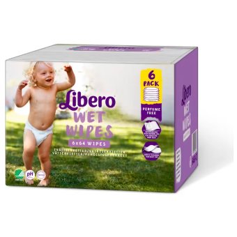 Влажные салфетки Libero 384 шт, 6 упаковок