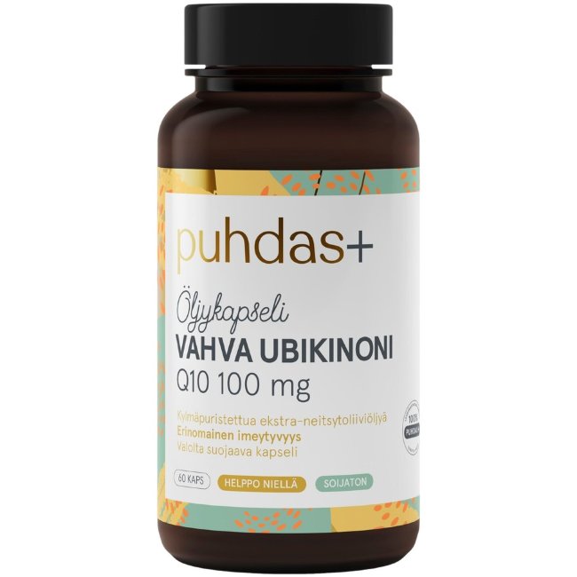 Витамины убихинон усиленный Ubichinon Q10 100 мг 60 капсул Puhdas