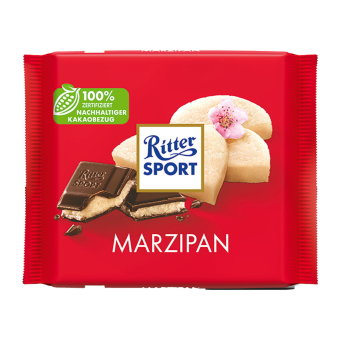 Ritter Sport темный шоколад с начинкой марципан 100 гр