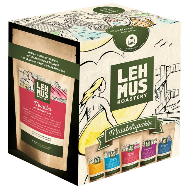 Набор из пяти сортов молотого фильтрованного кофе Lehmus Roastery уп 5 шт х 100 гр