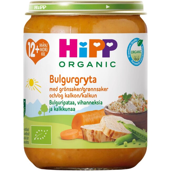 Блюдо из булгура с овощами и индейкой HiPP 250 гр (с 12 месяцев) органическое Блюдо из булгура с овощами и индейкой HiPP 250 гр (с 12 месяцев) органическое