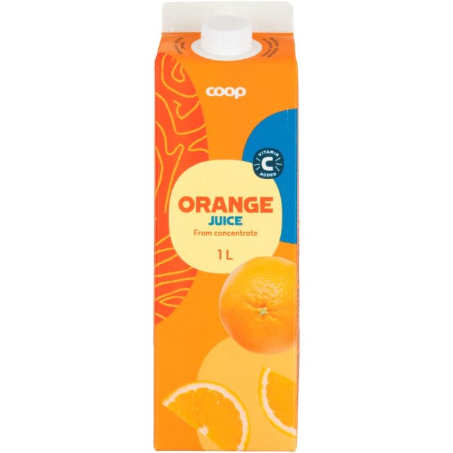 Апельсиновый сок с мякотью 100 % Coop 1 л