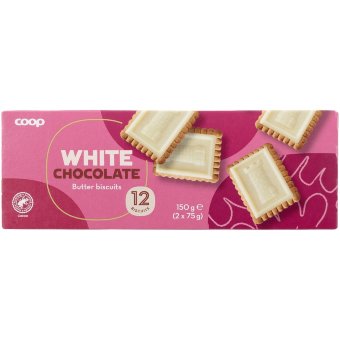 Печенье сдобное с белым шоколадом Coop 150 гр