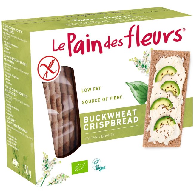 Безглютеновые органические гречишные хрустящие хлебцы LePain des Fleur 150 гр