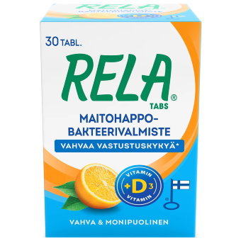 Таблетки с молочно-кислыми бактериями + D3 со вкусом апельсина Rela Tabs Orange (жевательные таблетки) 30 таблеток Rela