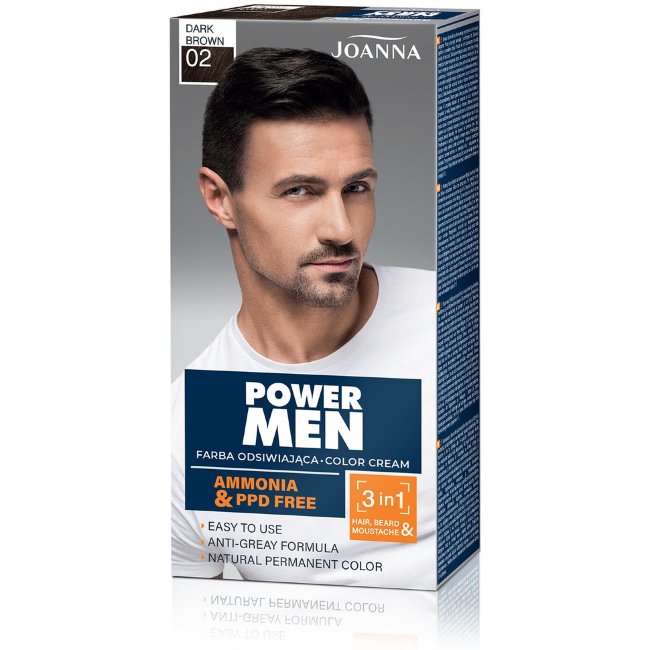 Краска для волос Joanna Power men 02 темно-коричневый стойкая