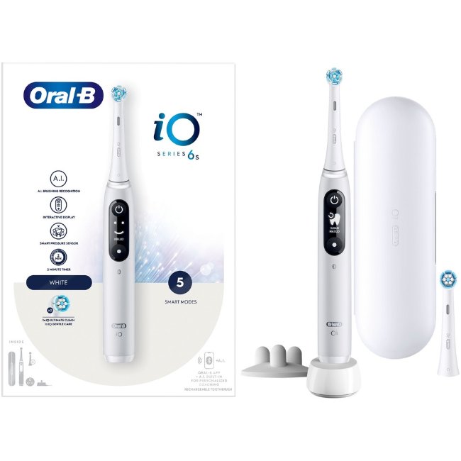 Электрическая зубная щётка Oral-B iO 6S White с технологией Braun