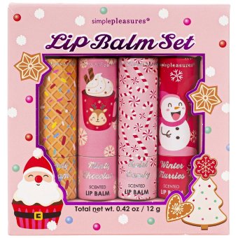 Подарочный набор Simple Pleasures, бальзам для губ 4 шт