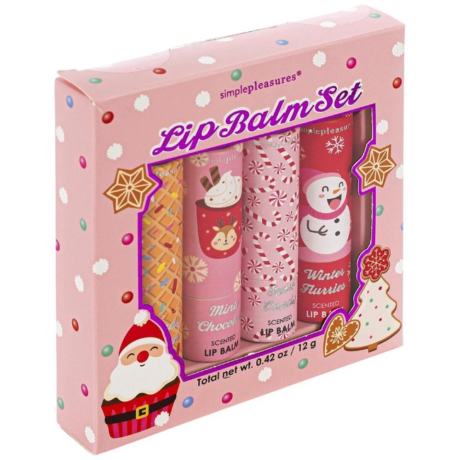Подарочный набор Simple Pleasures, бальзам для губ 4 шт Подарочный набор Simple Pleasures, бальзам для губ 4 шт