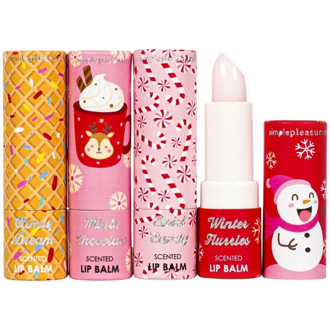 Подарочный набор Simple Pleasures, бальзам для губ 4 шт Подарочный набор Simple Pleasures, бальзам для губ 4 шт