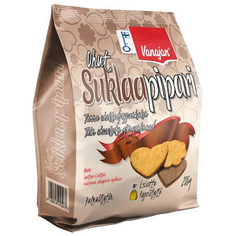 Имбирное печенье с тонкой шоколадной глазурью Vanajan 200 гр (цена по акции)